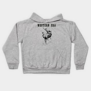 Western Era - Cowboy on Horseback 13 Kids Hoodie